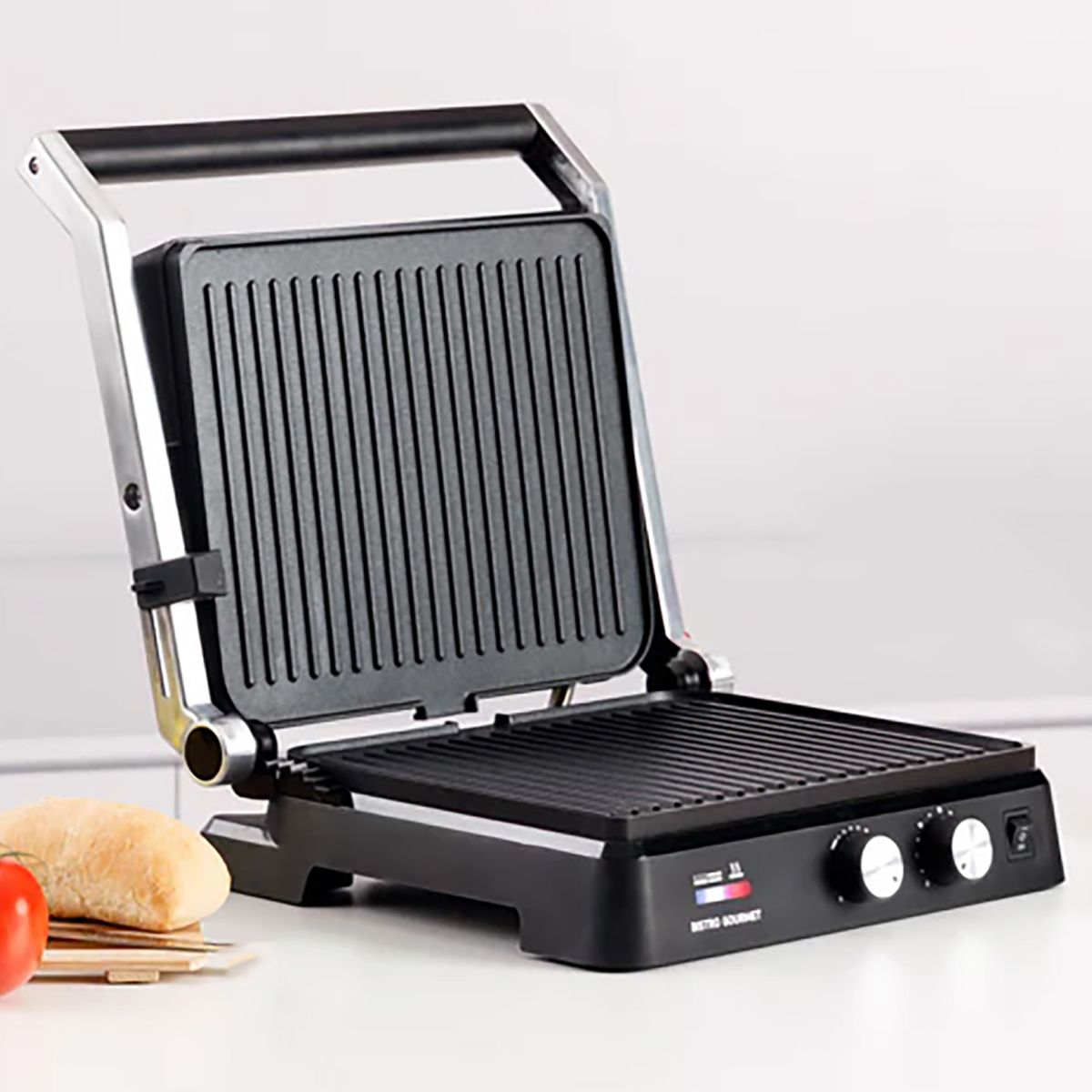 Bistro Gourmet Panini Press with Adjustable Temperature (Model: 968147)