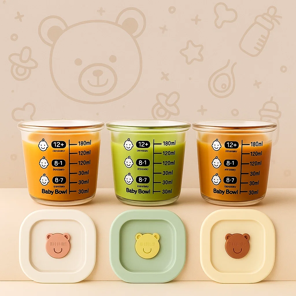 6-Piece Baby Glass Food Container Set