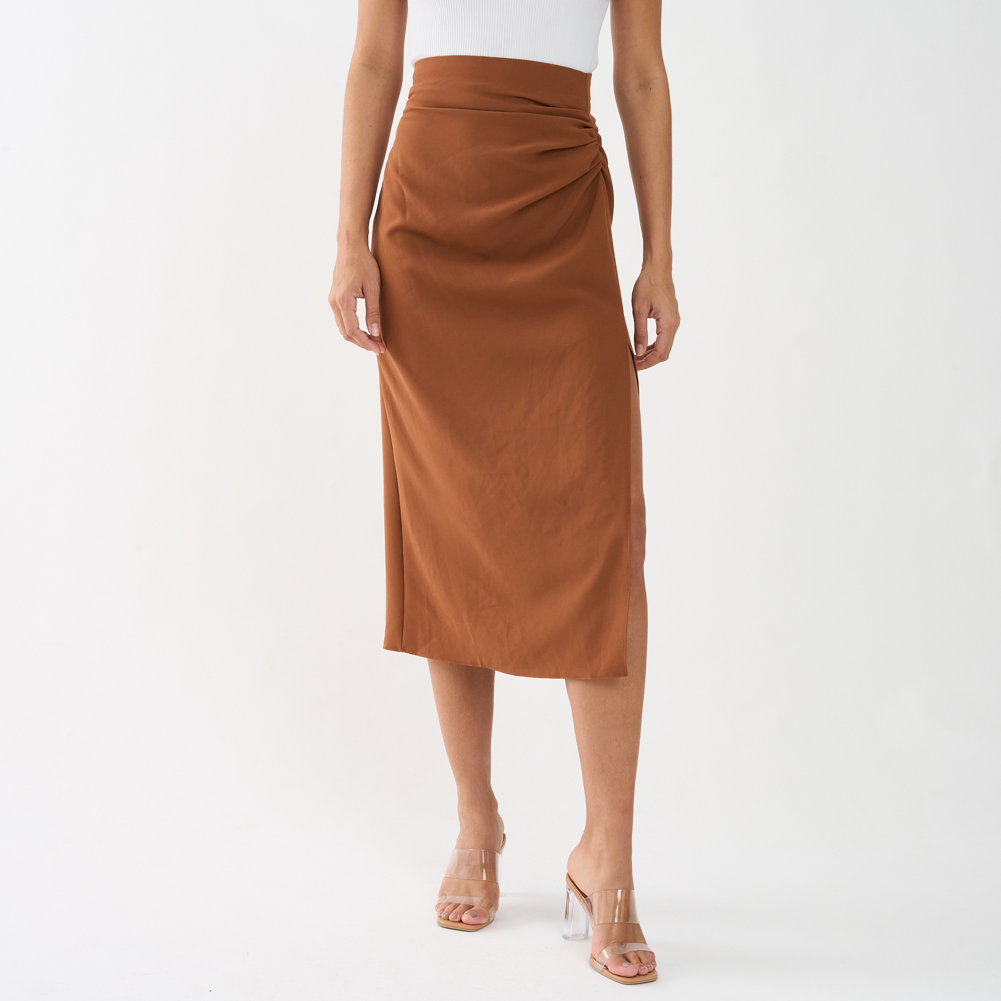 Adjustable Ruching Midi Skirt Set main image 0