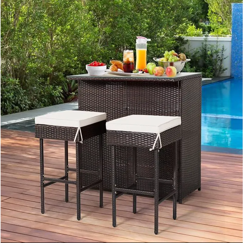 33% off on Arboréa 3-Piece Rattan Patio Bar Set | OneDayOnly