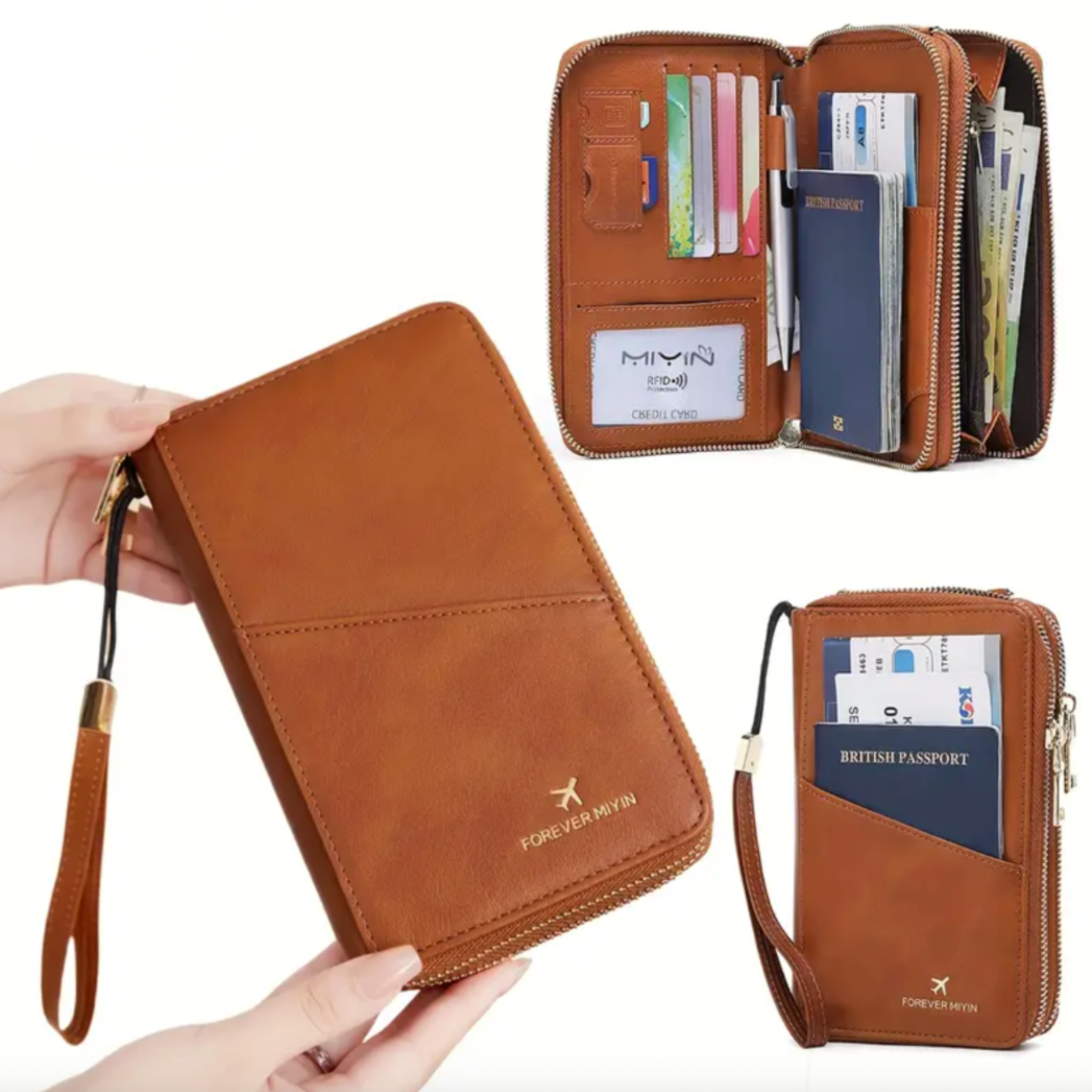 RFID Travel Purse with Shoulder Strap