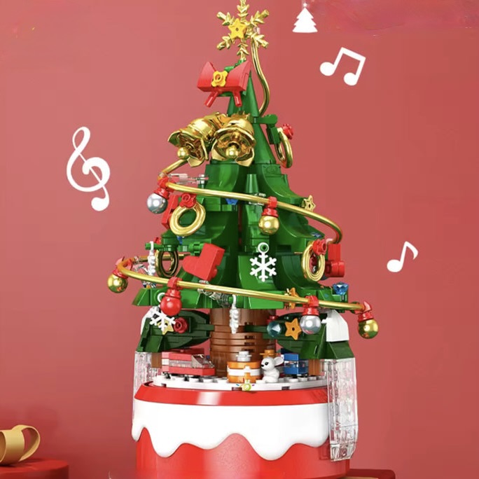 Mini Musical Building-Block Christmas Tree