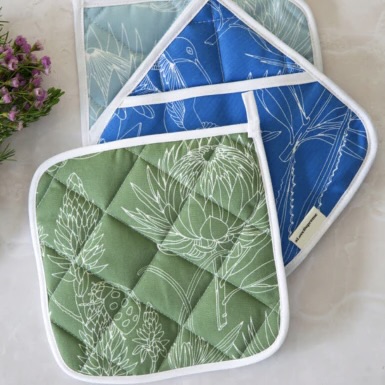 2x Blooms Essence Cotton Pot Holders