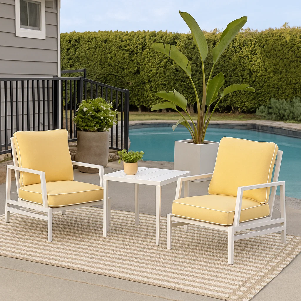3-Piece Aluminium-Frame Patio Set