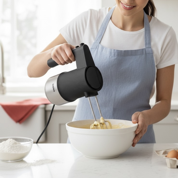 500W Stainless Steel Hand Mixer (Model: HMM81504)