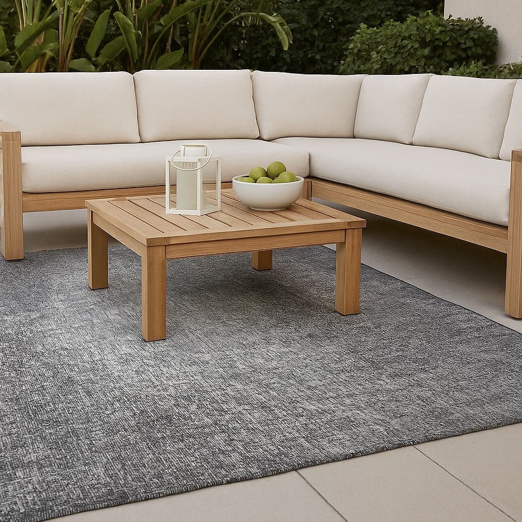 Allaperto Minimalist Grey Indoor/Outdoor Rug