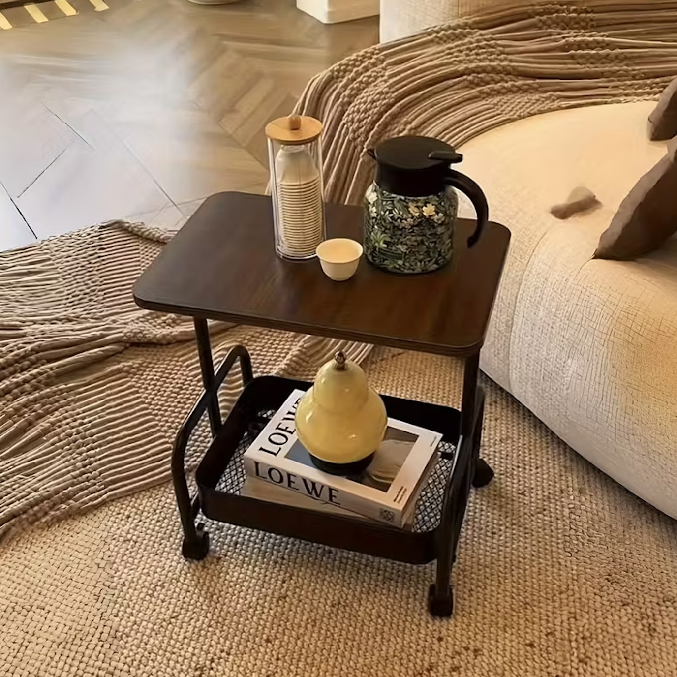 63% off on TOXIYA Side Table with Wheels | OneDayOnly
