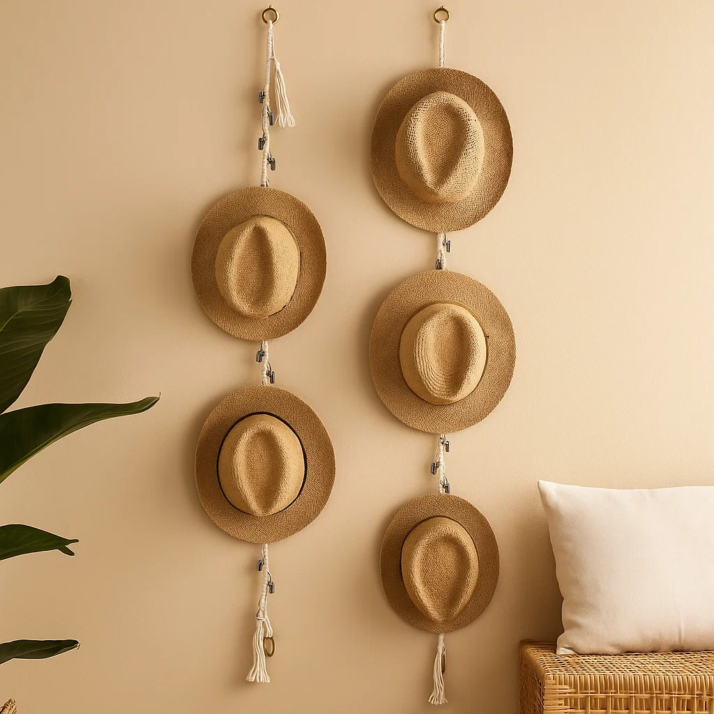 2x Multi-Functional Cotton Rope Hangers with Metal Clips