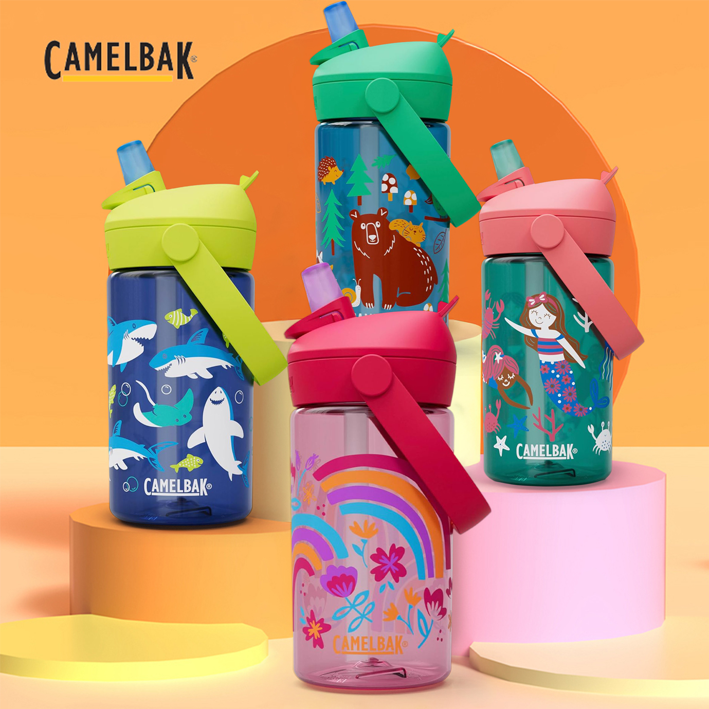 Thrive Series 400ml Flip Straw Kids Bottle