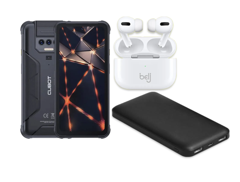 6.53" 256GB KingKong 8 Rugged Smartphone with Belj Wireless Earbuds and 5000mAh Powerbank