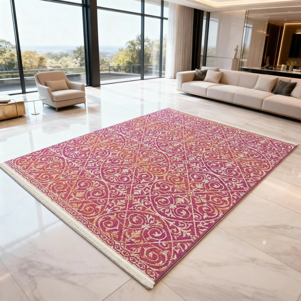 Damask Distressed Rug