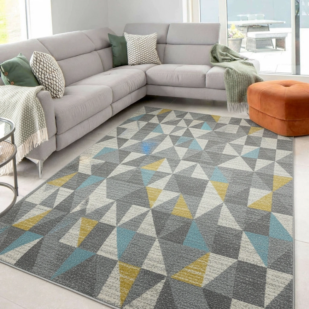 Modern Yellow Abstract Rug