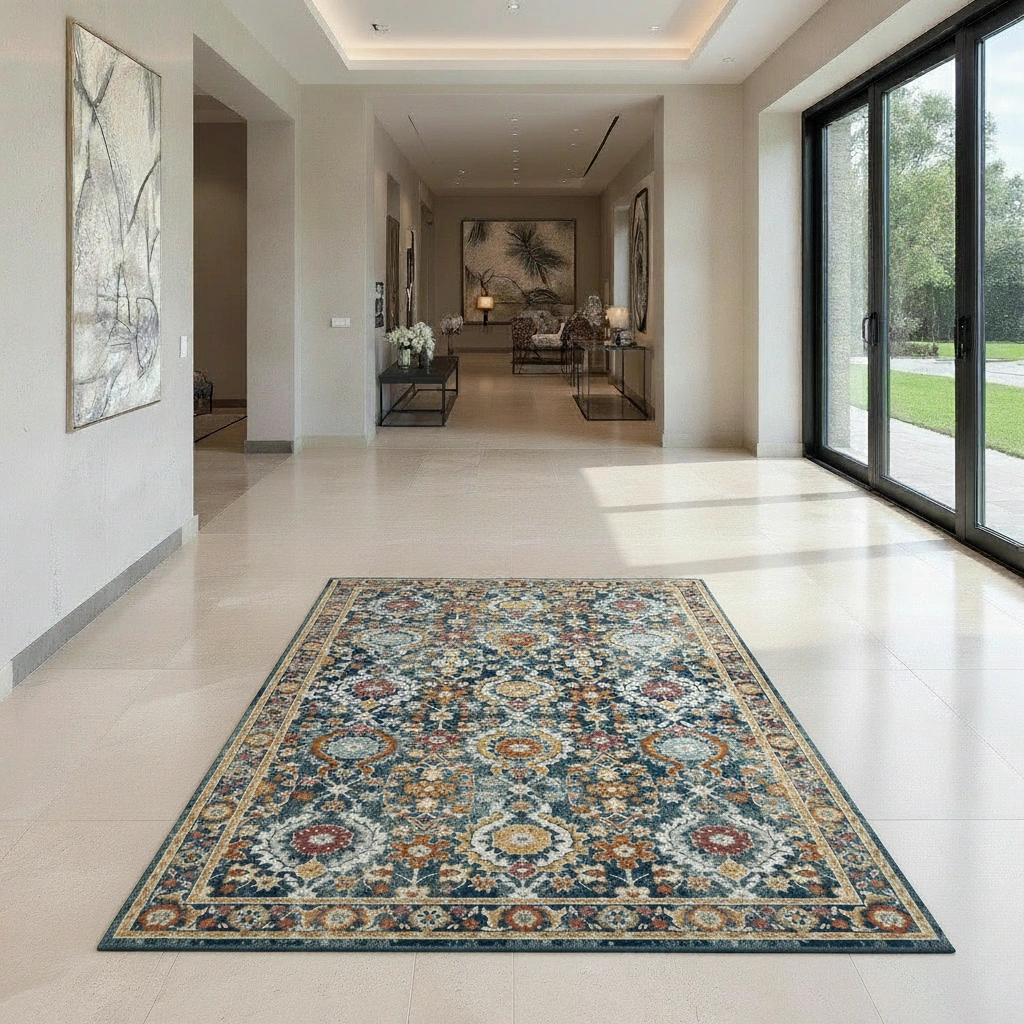 Classic Floral Distressed Rug