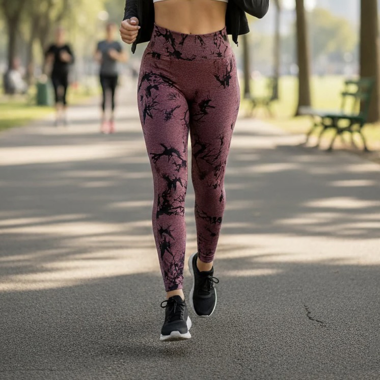 Ladies High Waisted Patterned Seamless Leggings
