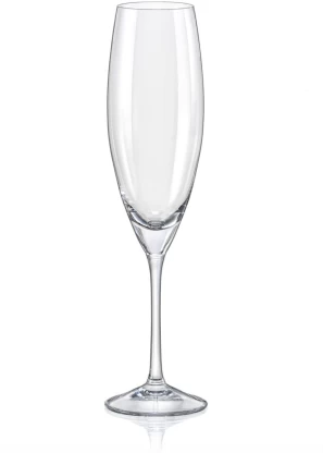 6x 230ml Sophia Crystal Champagne Flutes