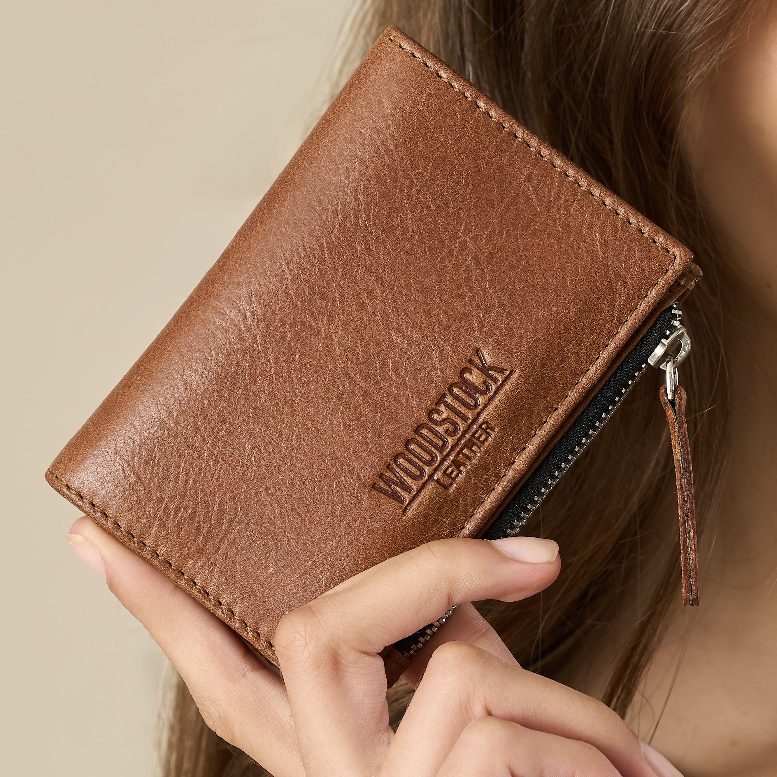 Genuine Leather Compact Sloane Purse with Magnetic Closure