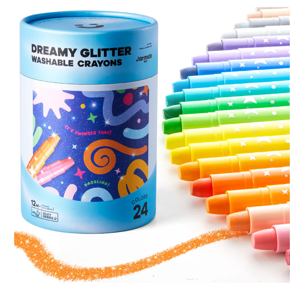 12 or 24-Piece Twistable Washable Glitter Crayons