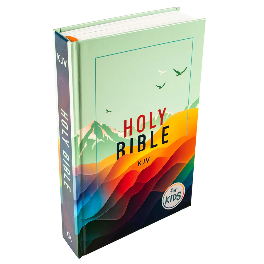 Large Print Teal Mountains Hardcover Kids Bible