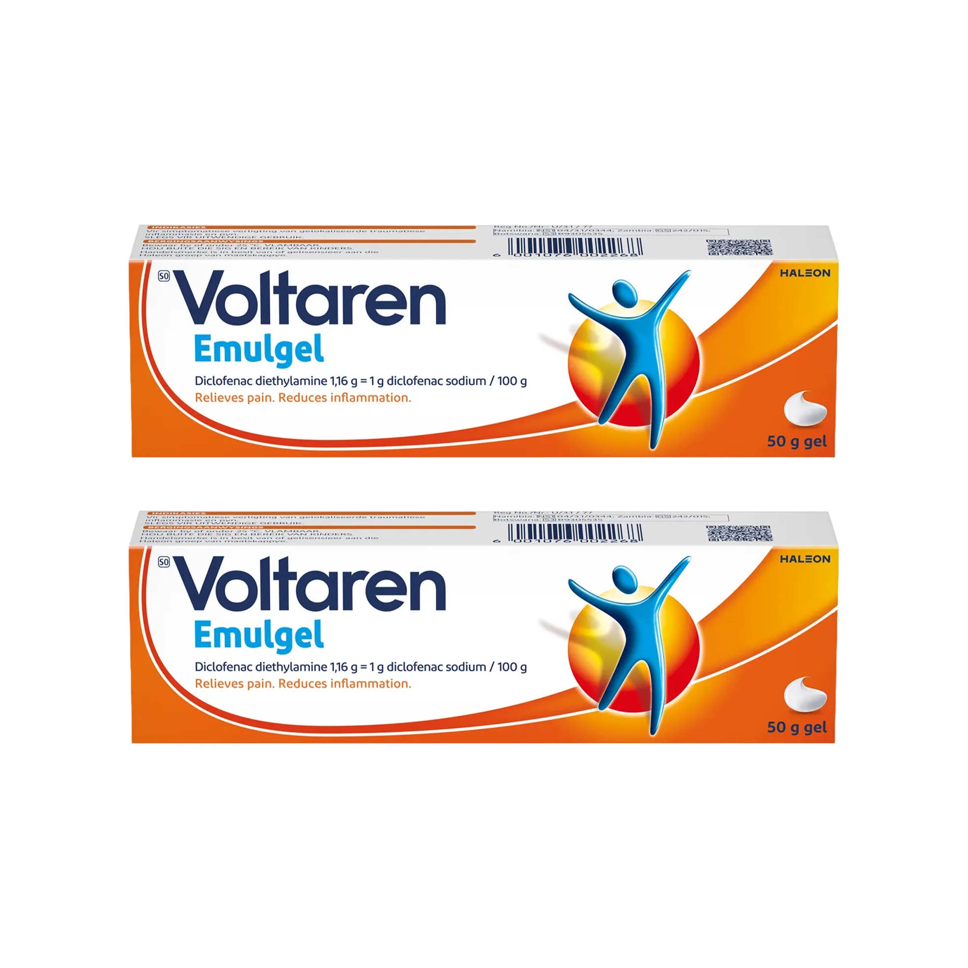 2x 50g Triple Effect 1% Emulgel Gels