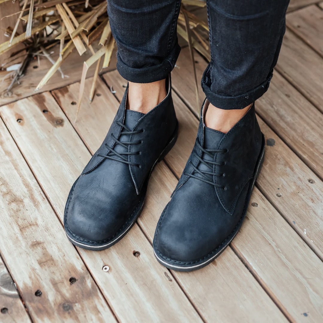 Men's Genuine Leather Black Boots