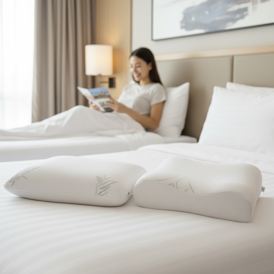 2x Memory Foam Travel Pillow with 5 Year Guarantee