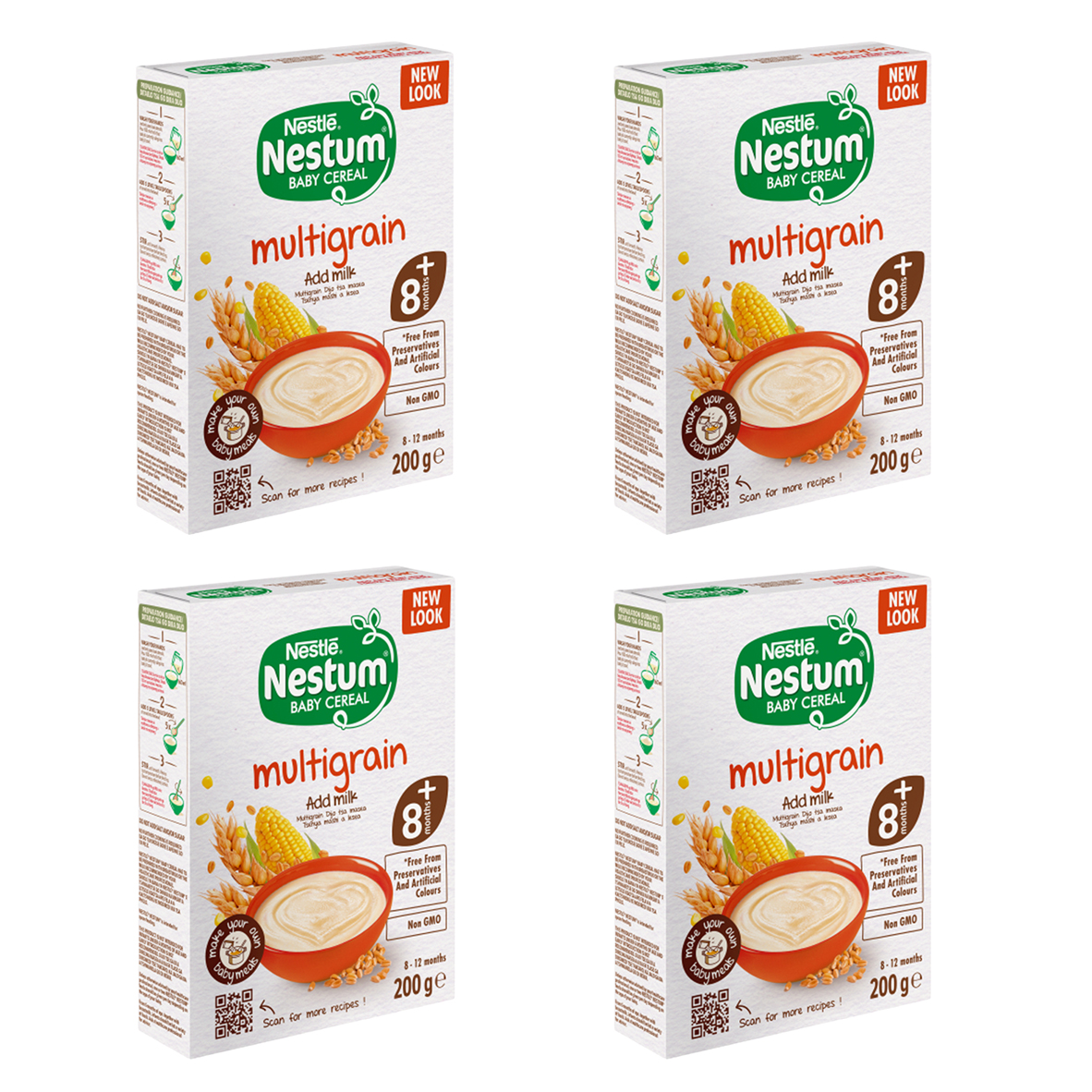 4x 200g Nestum Stage 2 Multigrain Baby Cereals