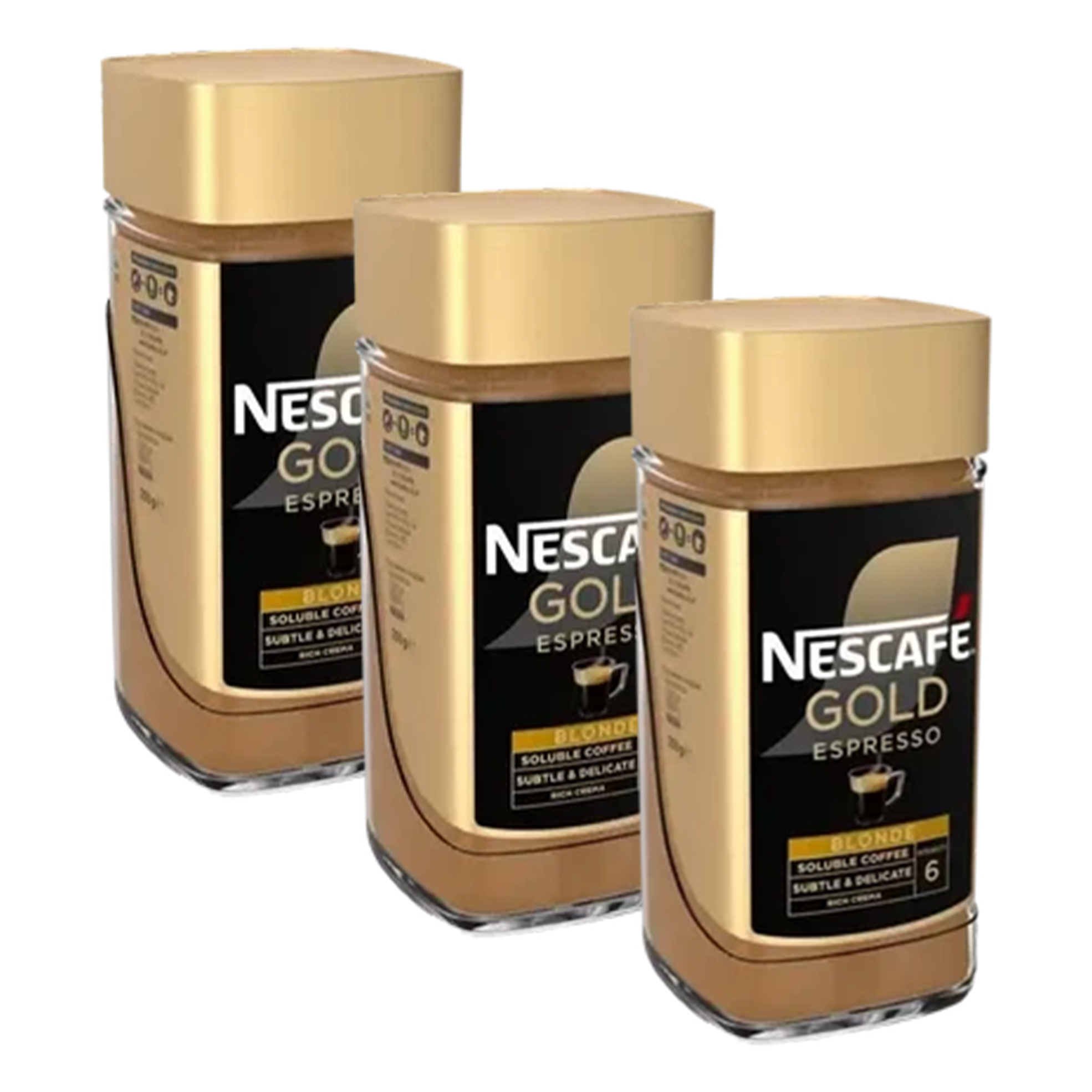3x 200g Gold Espresso Coffee Jars