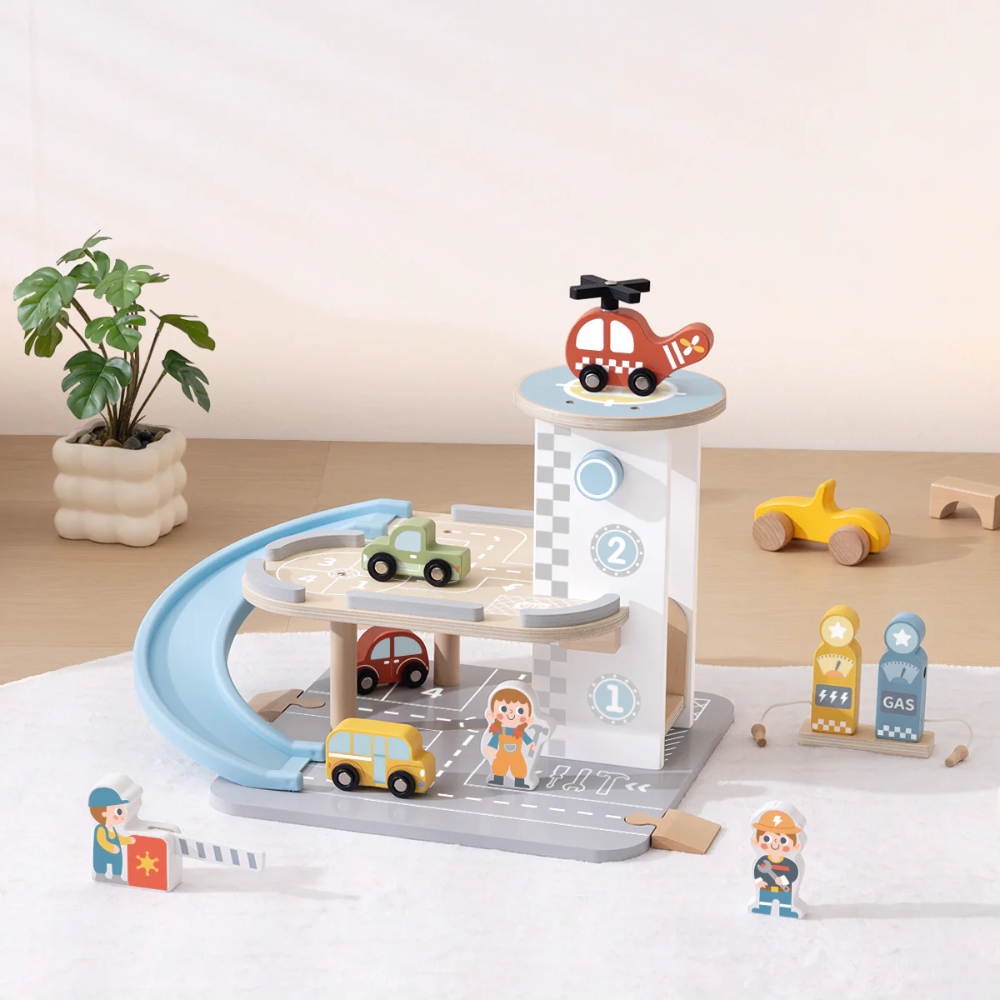 13-Piece Wooden Parking Garage