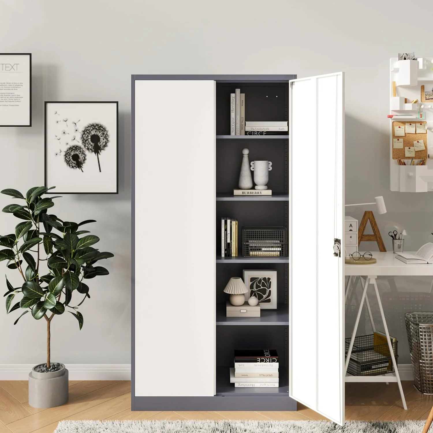 Multi-Functional Heavy Duty Cabinet with 4 Adjustable Shelves