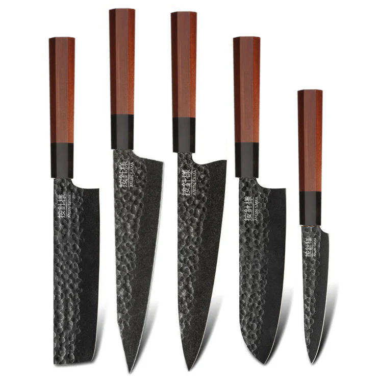 5-Piece Anjin-Sama Damascus Steel Knife Set