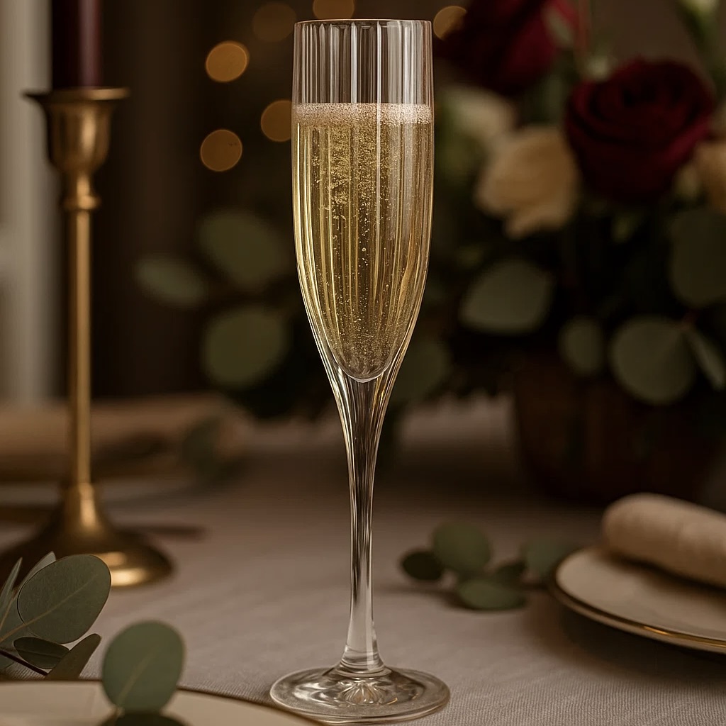 6x 180ml Caren Crystal Champagne Glasses