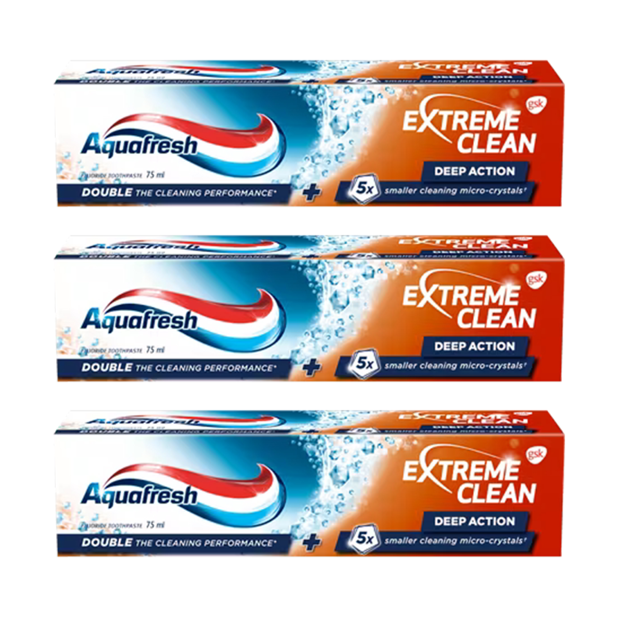 3x 75ml Extreme Clean Toothpastes