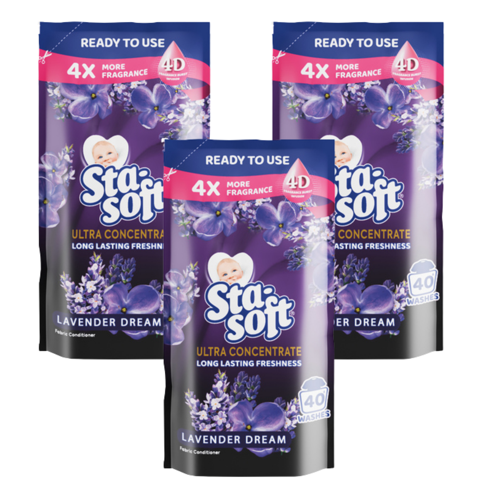 3x 500ml Ultra Concentrate Fabric Softeners Doypacks