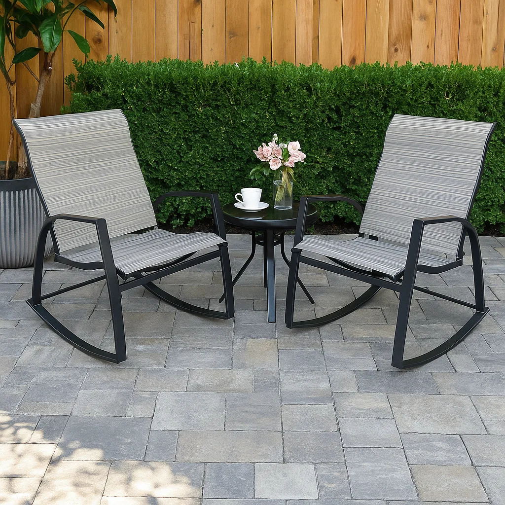 3-Piece Outdoor Rocking Chair and Table Set