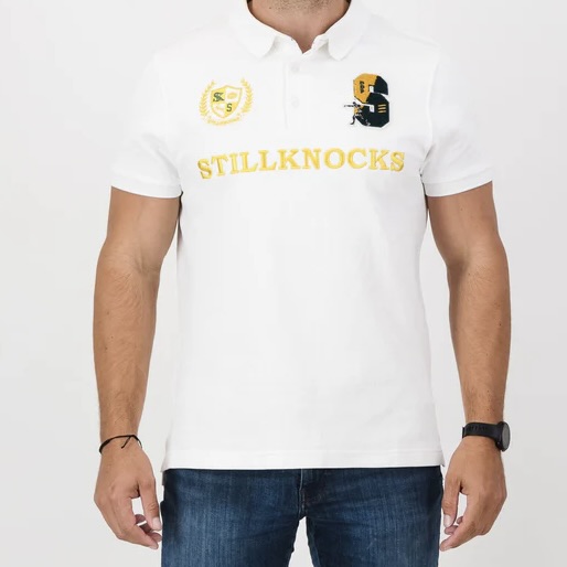Unisex White Stillnocks Real DDP Polo