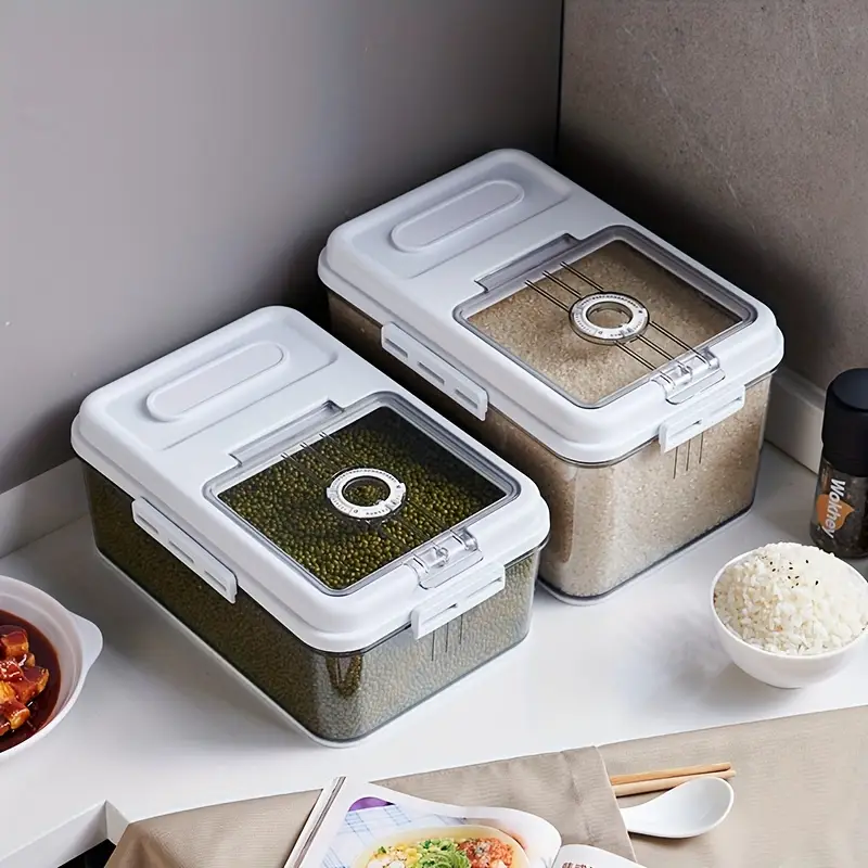 Airtight Food and Grain Storage Container with Pouring Cup