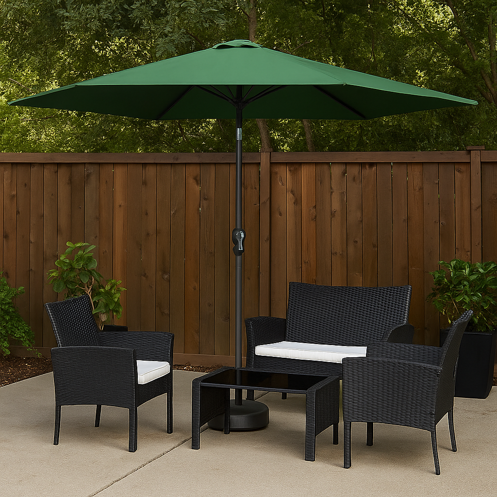 2.7m Vented Outdoor Patio Umbrella with Base