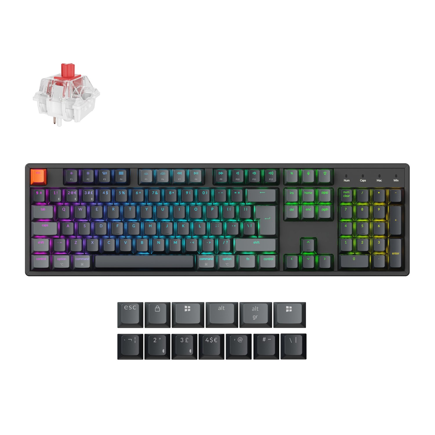 K10 QMK V.2 Full-Size Wireless RGB Mechanical Keyboard with Super Red Switch
