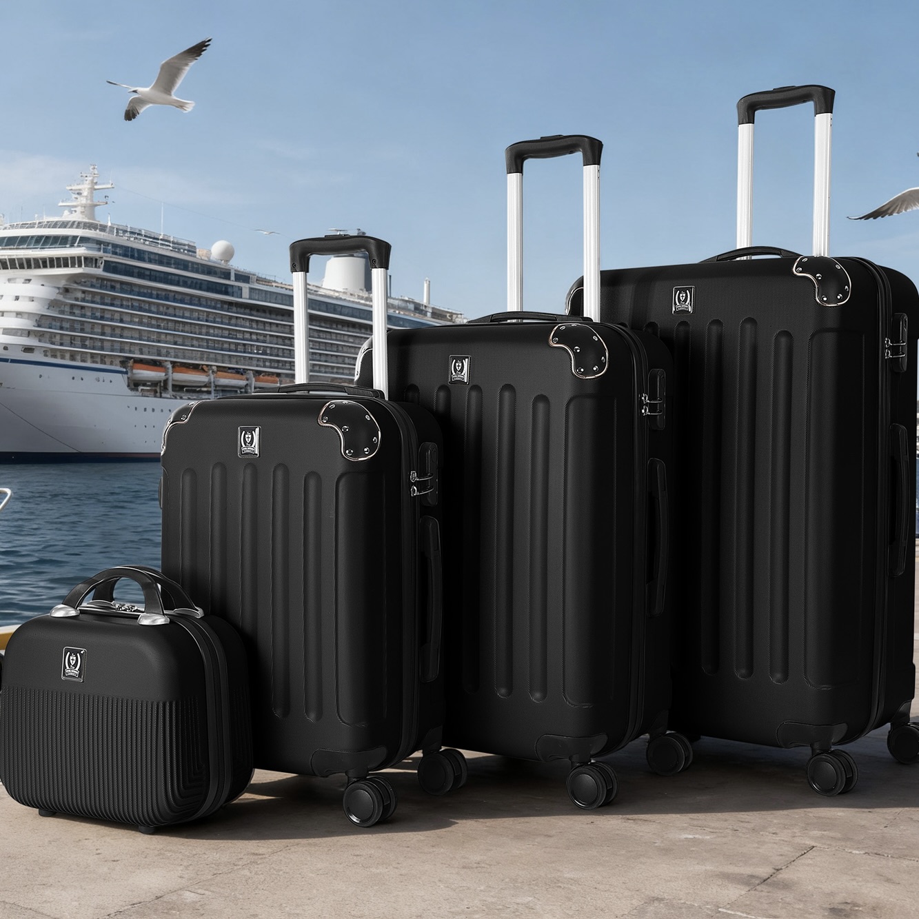 Anyone souvenir 4デックセット 69% off on 4-Piece Travel Luggage Set | OneDayOnly