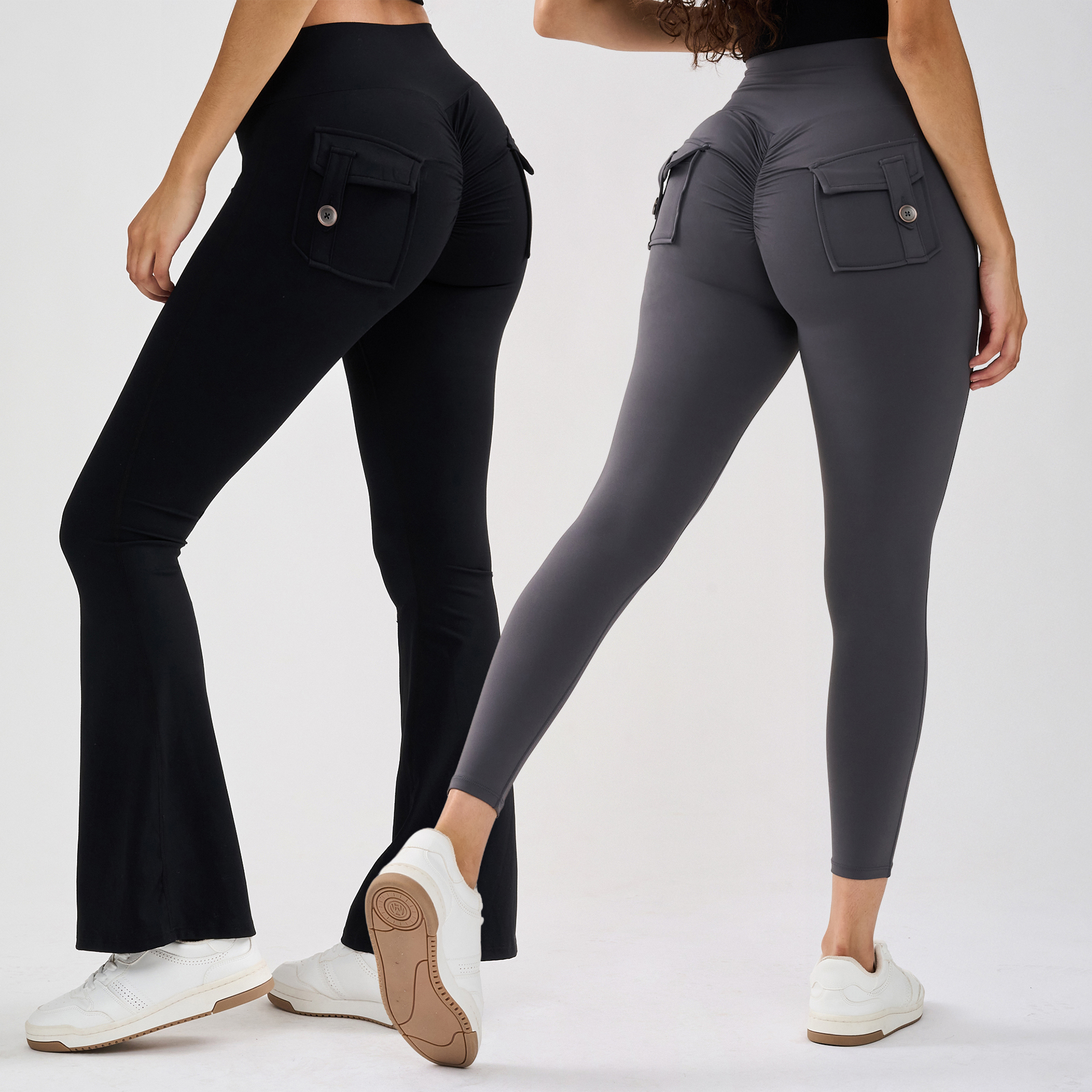 Ladies High-Waisted Scrunch Bum Cargo Leggings