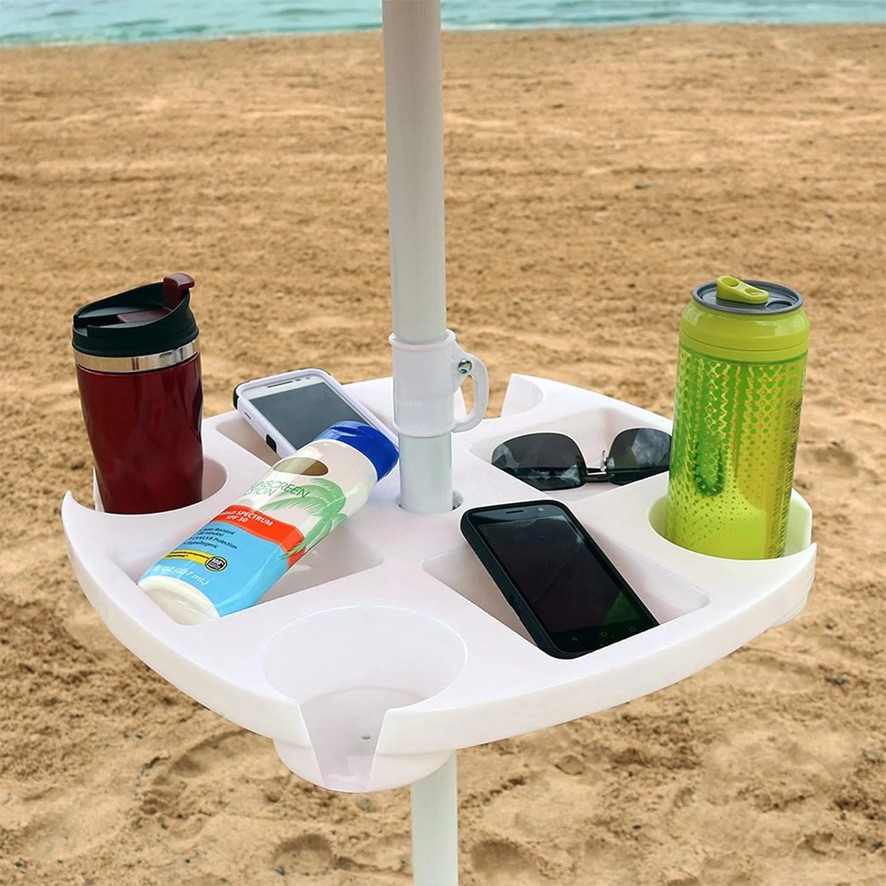 Adjustable Umbrella Cup Holder and Snack Tray