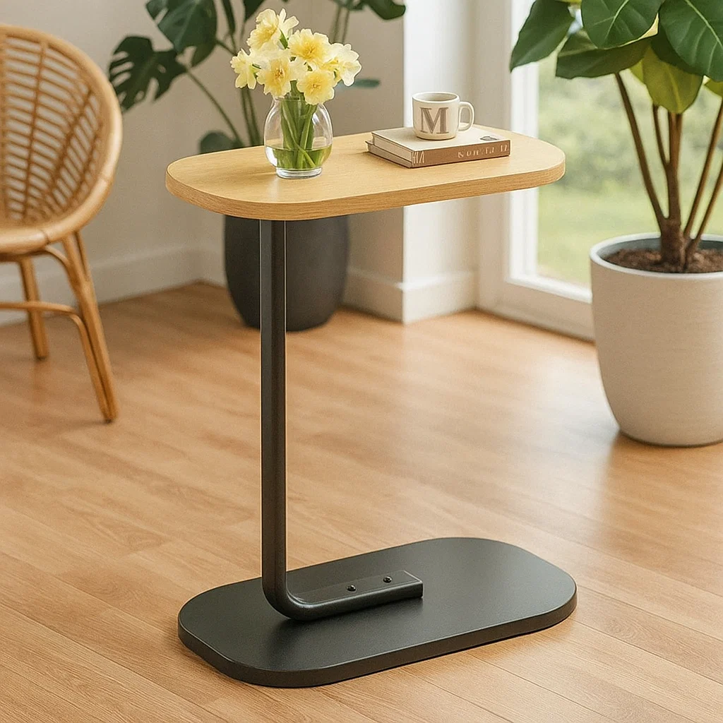 Modern C-Shaped Couch or Bed Side Table