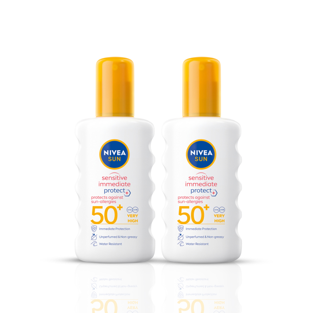 2x 200ml SPF50+ Sensitive Immediate Protection Adult Sprays
