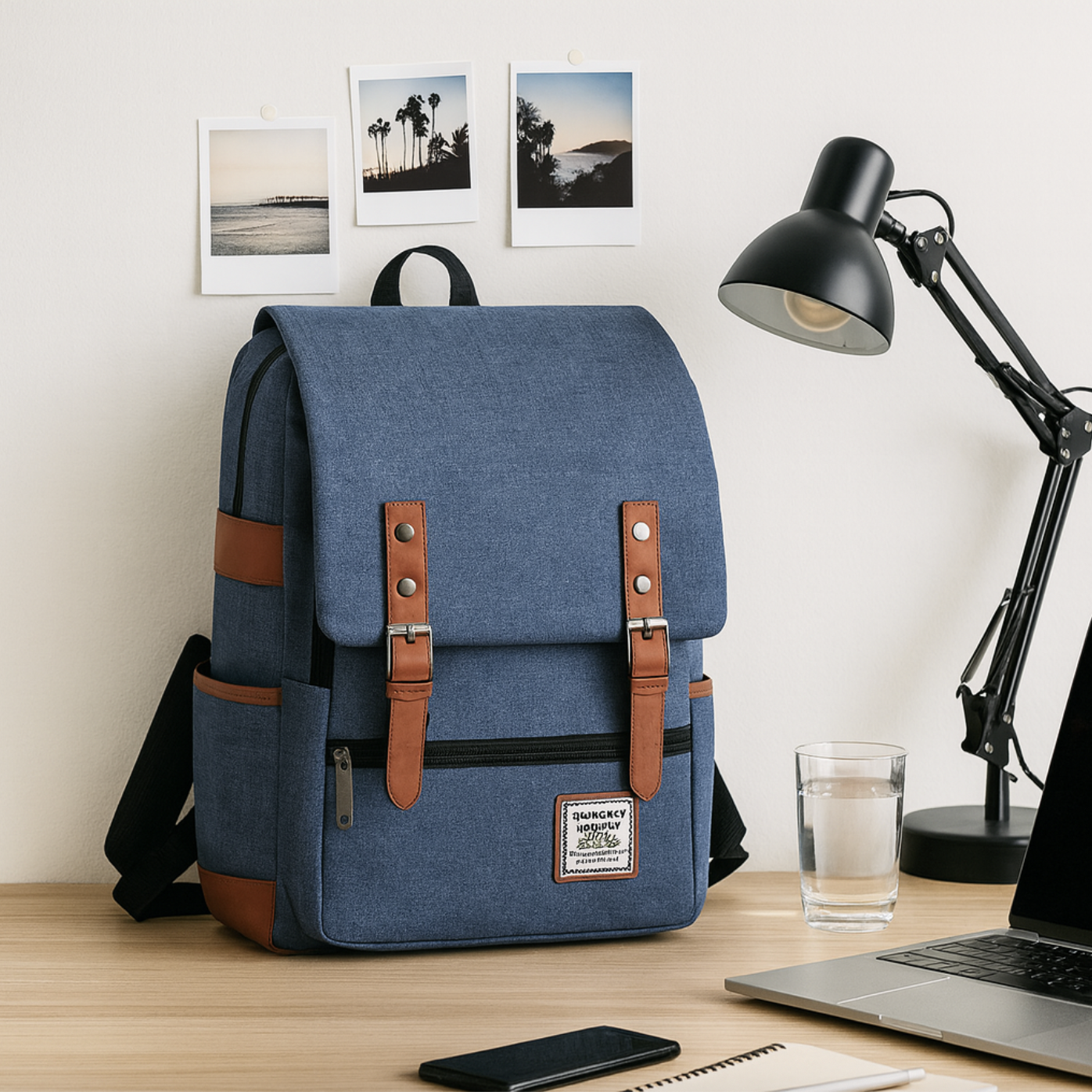 7-Compartment Vintage Oxford Laptop Backpack