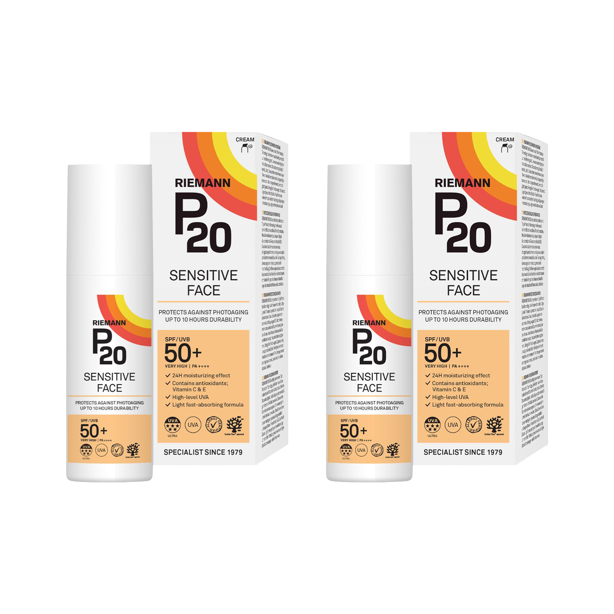 2x Sensitive Face Sunscreen SPF50+