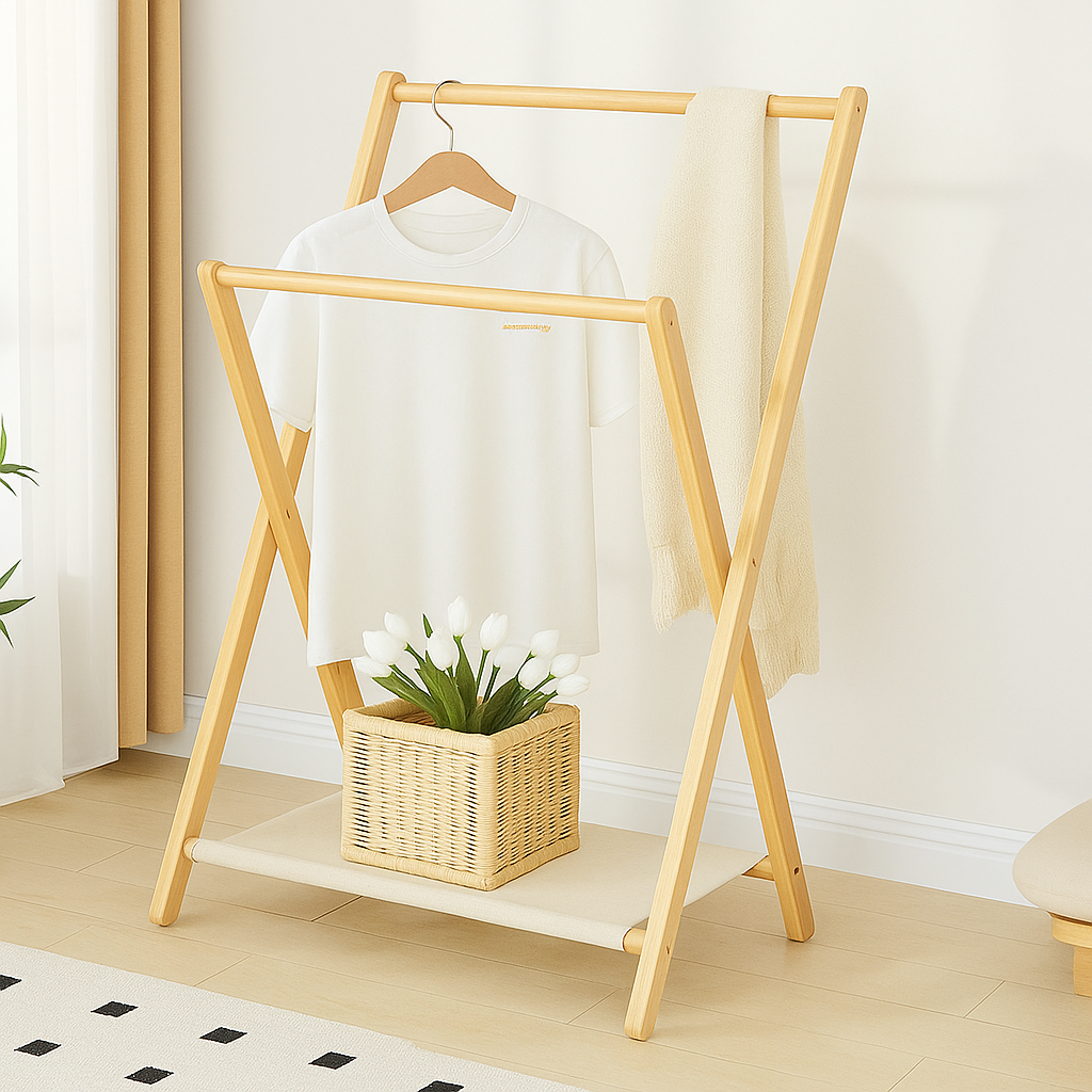 Foldable Multifunctional Rack with Shelf