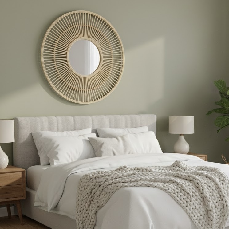 60cm Boho Rattan Mirror