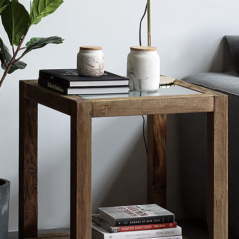 Glass Top Side Table