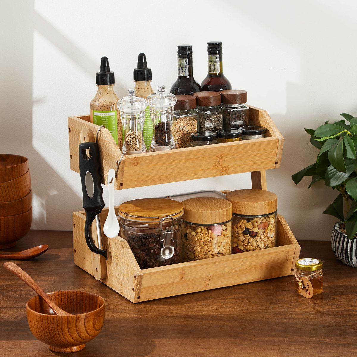 2 or 3-Tier Bamboo Storage Basket