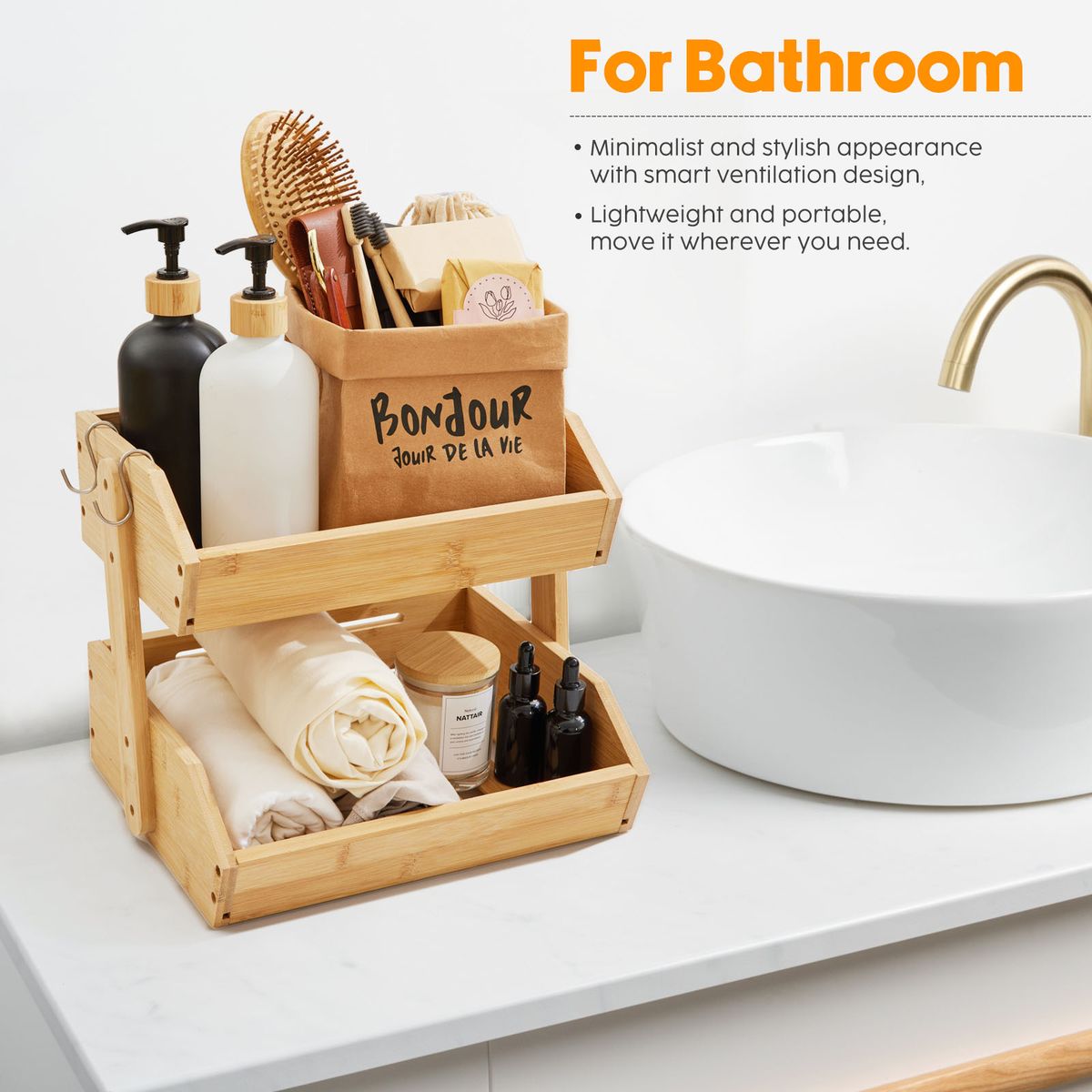 32% off on 2 or 3-Tier Bamboo Storage Basket | OneDayOnly